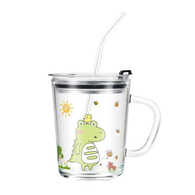 China New Type Glass Drinking Cup Sets , Sustainable Attractive Design Drink Cup With Straw for sale