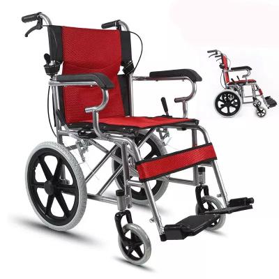 China Hot Selling Convenient Carbon Steel Wheelchair Lightweight Foldable Portable Manual Wheelchair for sale