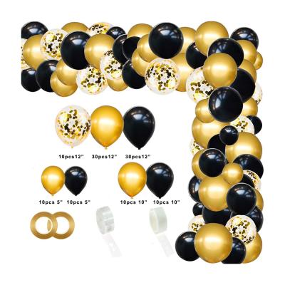 China Gift Toy DIY Decoration Birthday Party Supplies Black Arch Garland Kit Set Gold Stand and Rose Gold Latex Balloon Ballon For Sale for sale