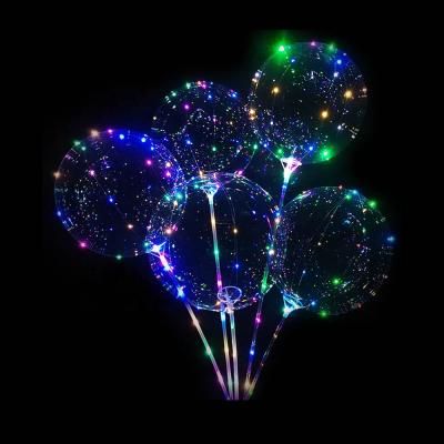 China Gift Toy Gift Toy Happy Birthday Lighting Glitter Clear Plastic Giant Led Helium Balloon Balloon for sale