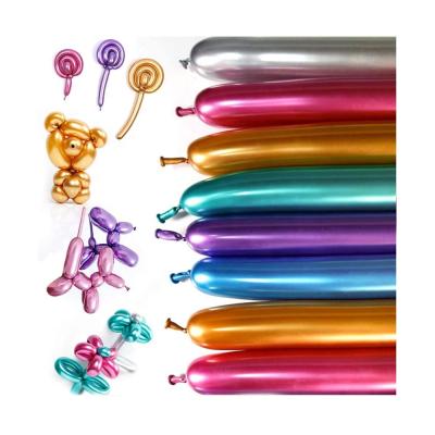 China 260 Modeling Toy Twist Animal Metallic Variable Modeling Gift Latex Chrome Globos Kit Toy Christmas Toy Woven Balloon 26cm Gift for sale