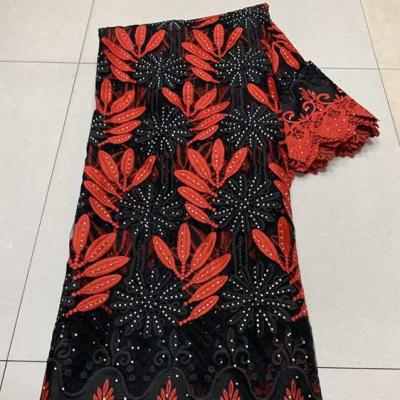 China AL2752 Viable Wholesales Net Lace With Net Stones African Tulle Fabric For Garment for sale