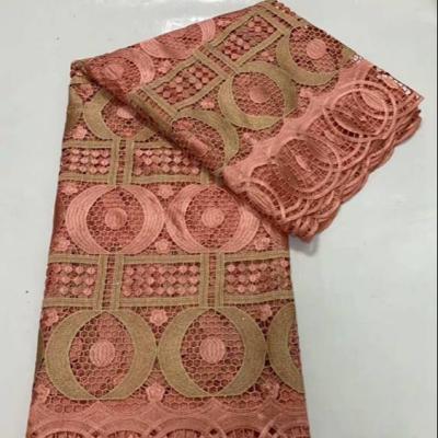 China Latest AL4417Z High Quality African Guipure Lace Fabrics With Cord Lace Multicolors for sale