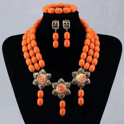 China AZ2451#1red CORAL CORAL jewelry set with necklace earrings and bracelet for sale