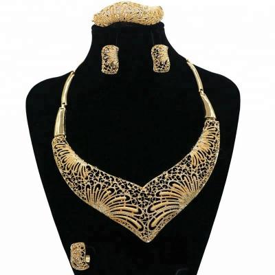 China AC200#641 ALLOY African Beads Jewelry Set Artificial Bridal Jewelry Sets Gold Plated Jewelry for sale