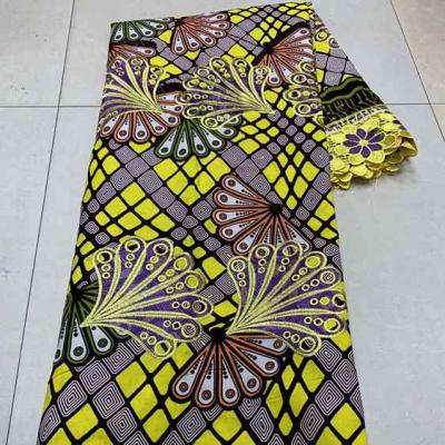 China Latest Viable African Blend Ankara Guipure Lace Fabric AL4177#225-232 For Women for sale