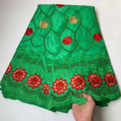 China Sustainable Style GS3042 High Quality Embroidered Nigerian Wedding Bazin Fabric for sale