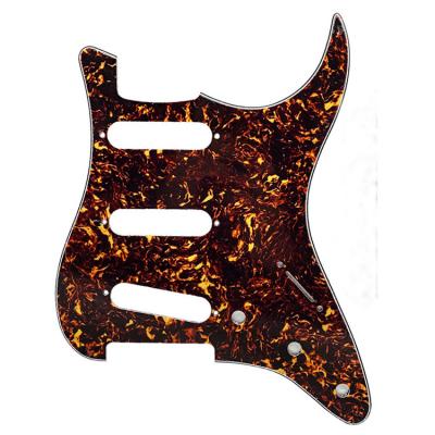 China 11 Holes Pickguard 4ply Brown Tortoise 11 Hole SSS Pickguard ST Guitar Scratch Plate for FD Electric guitar Parts for sale