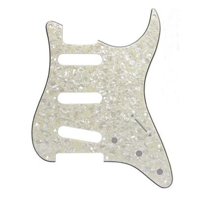 China 11 Holes Pickguard 4ply Vintage Cream Pearl 11 Hole SSS  Anti-Scratch Plate ST Guitar Pickguards for ST Electric guitar Parts for sale