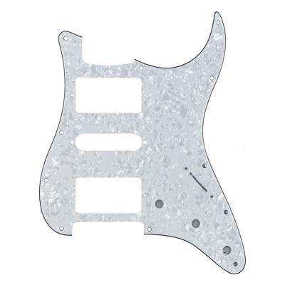 China 11 Holes Pickguard 4Ply White Pearl ST Guitar Plates HSH Guitar Pickguard for electric guitar parts for sale