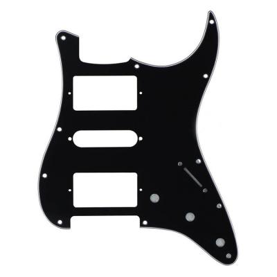 China 11 Holes Pickguard 11 Hole 3 ply Black HSH guitar Pickguard ST Electric Guitar Pickguard with Humbucker pickup hole for sale