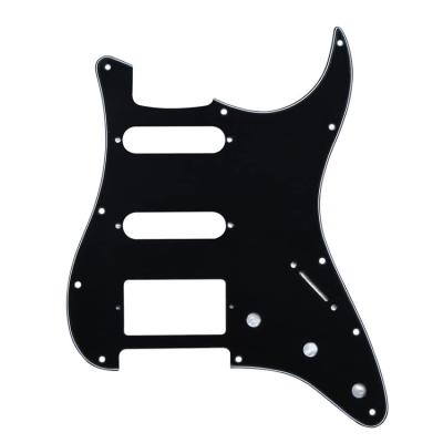 China 11 Holes Pickguard SSH 3Ply Black ST Guitar Plates Single Guard ST Guitar Pickguard for electric guitar parts for sale