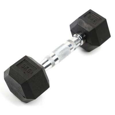 China 2021 New Design Durable Weight Free Adjustable Dumbbell Rubber Hex Dumbbell for sale