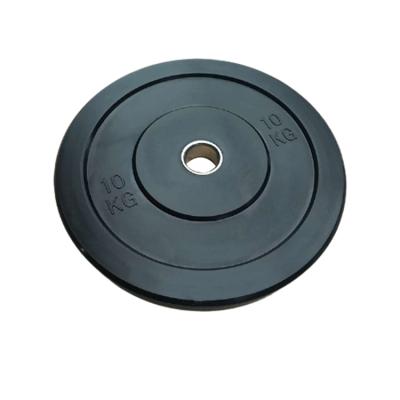 China Durable High Quality Exercise Equipment Black Weight Plates Rubber Bumper Plates Barbell Plates for sale