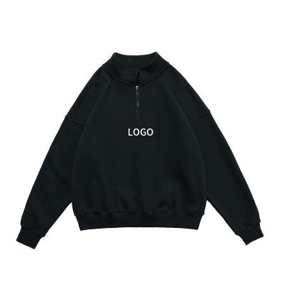 China Custom Oversized 100% Cotton Knitted Mens Sweatshirt QUICK DRY Solid Color Crewneck Hoodless Pullover for sale