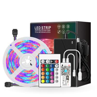 China Hotel Hot Sales 12VDC 3528SMD RGB Full Kit 20m 4rolls WIFI App Control With Adapter With US Europe Plug for sale