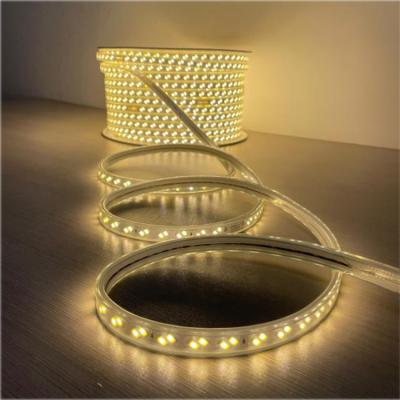 China Hot Sales Hotel High Voltage AC220V 110V Two Rows Two Rows Clear PVC Material Waterproof 180 LED 7W/M IP67 2835 LED Strip for sale