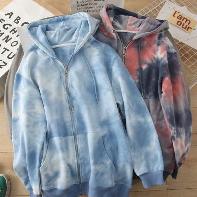 China Breathable High Quality Tie Dye Hoodies For Ladies Fashion Oversized Zipper Womens Hoodies for sale