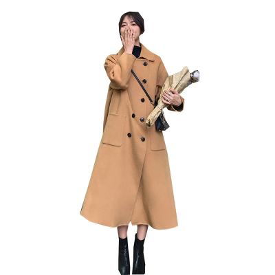 China Women Anti Shrink Clothes Springs Wool Blend Custom Ditch Long Coats Face Women's Coat Jacket For Lady for sale