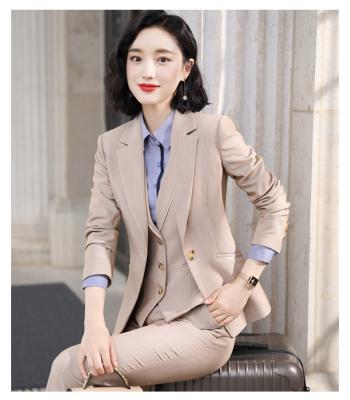 China Anti-Wrinkle 3 Pieces Invest Pants Set Latest High Quality Formal Women's Suits Female Blazer Ladies Office Suits for sale