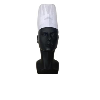 China 80g Paper High Round Chef Hat With Own Logo Custom Cooks Adult Cloths Chef Hats for sale