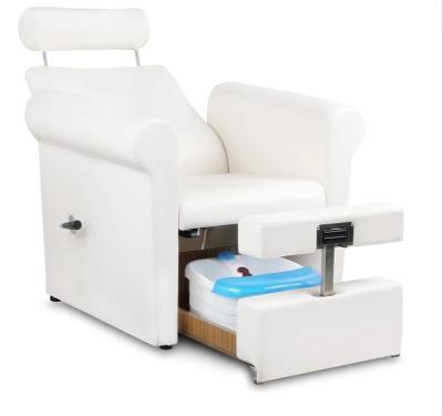 China Comfortable Nail Salon Manufactures Modern White No Foot Plumbing Spa Massage Used Nail Manicure Chair Pedicure Spa Chair For Sale for sale