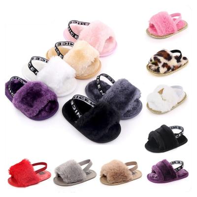 China Lovely 19 Colors Plush Baby Thermal Soft Soled Slippers And Indoor Boys Sandals for sale