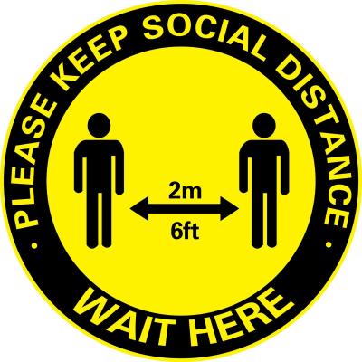 China Wholesale Distance Sticker Keep Safe Distance Floor Stickers Keep Public Ground Social Distance Waterproof Vinyl PVC Floor Sticker for sale