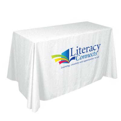 China Cheap Financial Institutions Sales Trade Show Any Custom Table Cover Advertising Rectangular Logo Table Cloth for sale