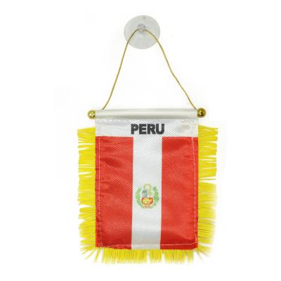 China New Modern Decoration Peru Mini Custom Banner Pennant Flag of Insurance Wall Hanging for sale