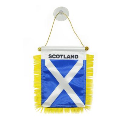 China Hot Sale Automotive Over The Thousand Hanging Blue Scotland Mini Flag Polyester Pennant for sale