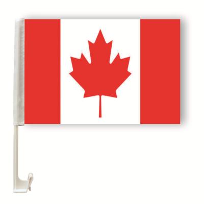 China Car Flags Window Manufacturer Customized Color Small Canada Printing Plastic Car Window Flag for sale