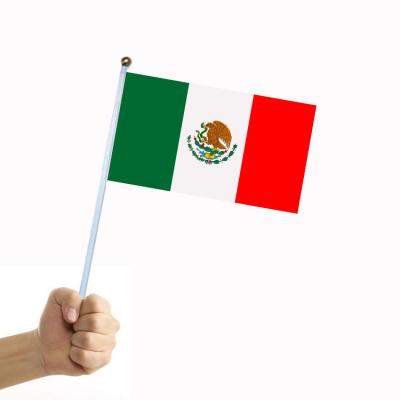 China World Cup 14*21cm Mexico Wholesale Country Hand Flag Wave Waving Hand Held Flag for sale