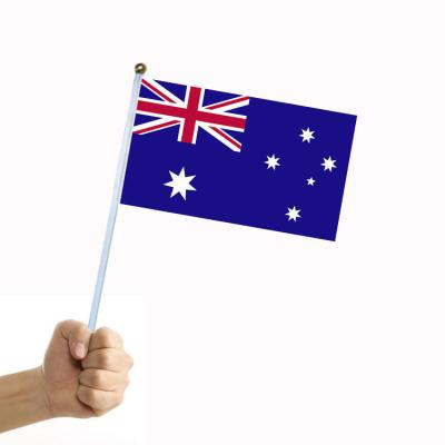 China Low Price Dark Blue Australia Mini Held Customized Hand Flag Promotional National Flag for sale