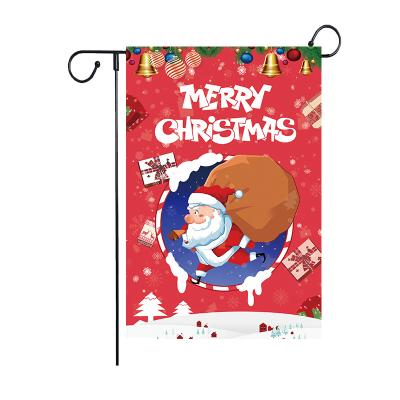 China Cartoon Santa Claus Outdoor Christmas Decorative Garden Hanging Cheap Red Flags for sale