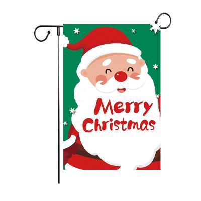 China Good Special Price White Beard Santa Claus Custom Patio Camping Garden Hanging Flags for sale