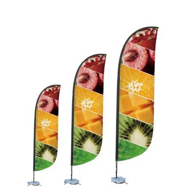 China Outdoor Promotional Custom Hotel and Resort Advertising Water Drop Flag Full Color Printing Beach Flag With Base for sale