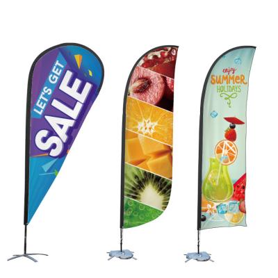 China Outdoor Exhibition Promotional Event Advertising Hotel and Resort Use Feather Flag Flying Beach Flag Banner Stand for sale