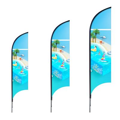 China Hotel and Resort Restaurant Banner Business Advertising Feather Beach Flag Banners Outdoor Printed Promotional Custom for sale