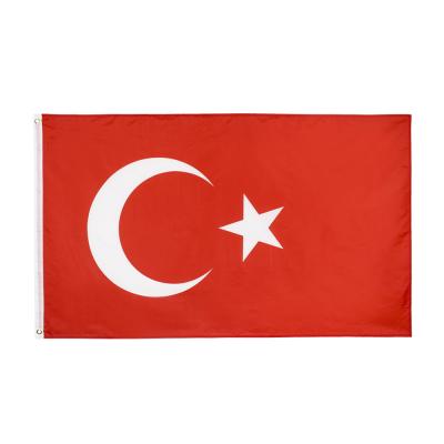 China Financial Institutions Country Flag Turkey National Flag 3x5ft 90X150CM Double Red White Polyester Printing Turkish Flag for sale