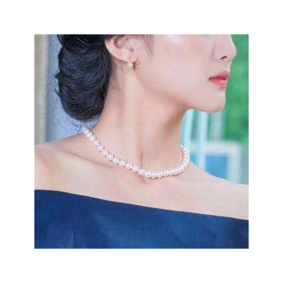 China Luster Perfect Round Pearl Necklace High Quality Strong Freshwater Pearl Strand 8-9mm for sale