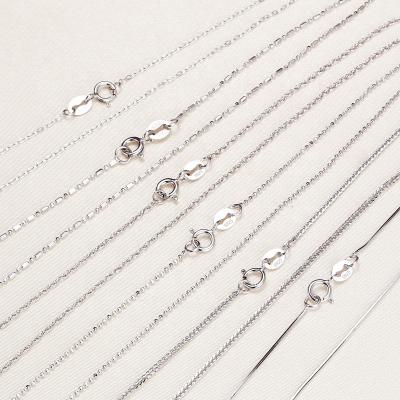 China Necklace Making Wholesale 925 Sterling Silver Necklace Chain Pendant Chain 6 Types Necklace Chain 45cm for sale