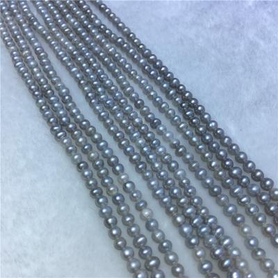 China Jewelry Making 3-4mm Tiny Natural Freshwater Pearl Beads Close Round Cultured Loose Pearl Strand Pearl for sale