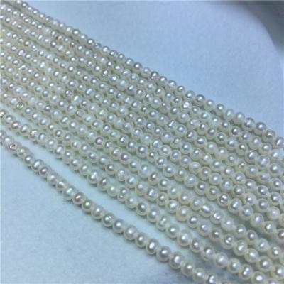 China Jewelry Making 2-3mm Real Cultured Round 3A Pearl Loose Natural Freshwater Pearl Strands for sale