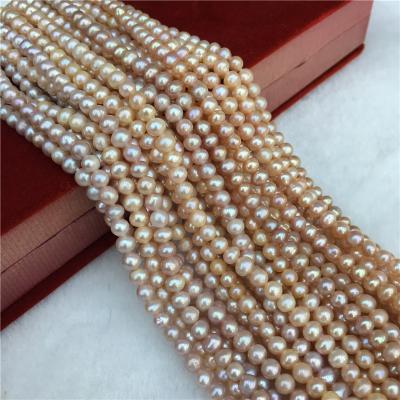 China Jewelry Making High Quality 4-4.5mm AAA Grade Natural Freshwater Oval Pearl Strand Loose Pearl Beads for sale