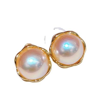 China FASHIONABLE Bule Exclusive Imitation Seawater Sky New Product New Product Freshwater Mabe Pearl Earrings for sale