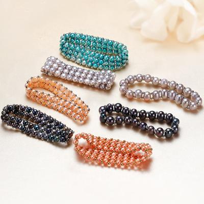 China Fashionable multicolor pearl bracelet wholesale natural multicolor freshwater pearl bracelet real pearl bracelet for sale