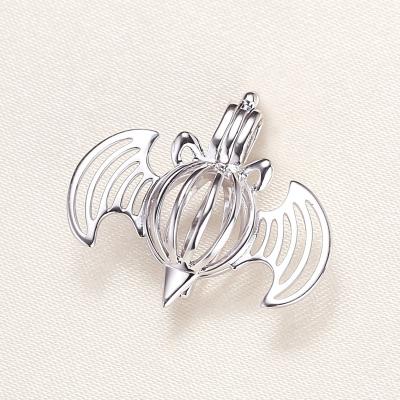 China Jewelry Making Wholesale 925 Sterling Silver Cage Holders Animal Wish Bead Design Pendant Cage Mount For Pearl for sale