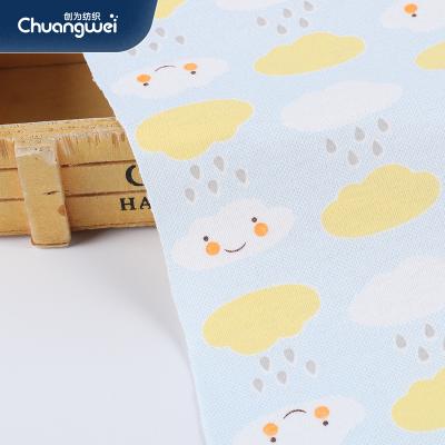 China Anti-Static Printing 40S Cotton Interlock Knit Fabric For Cartoon Overalls Kids Knit Fabric for sale