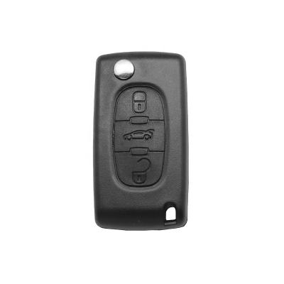 China Replacement Vehicle Key ForCitroen Trunk 3 Buttons Symbol With Battery Holder Key Shell(Blade without spline) for sale